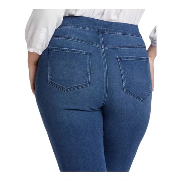 NYDJ Plus Size Dakota Crop Pull-On Jeans Pull On Stretch Olympus Blue 5X NWT - Picture 6 of 12